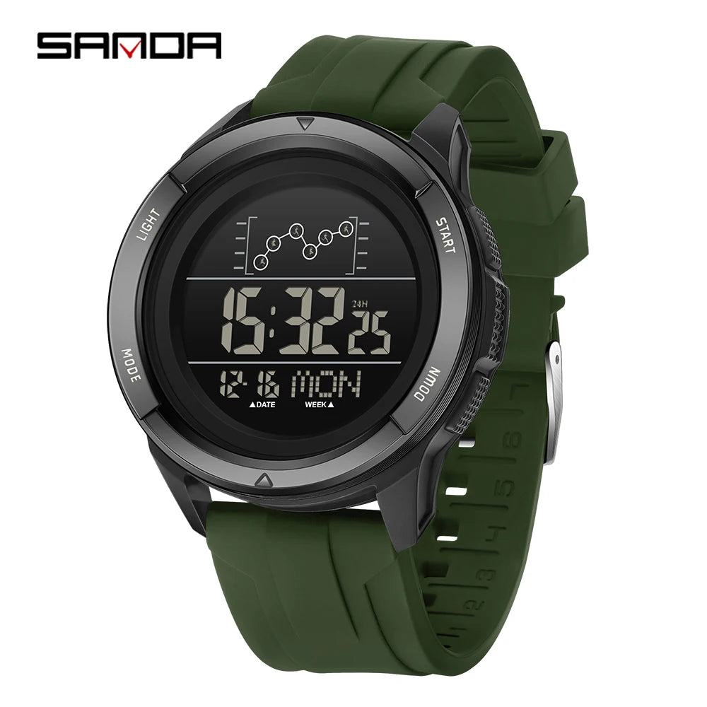 SANDA 2198 Single Monitor Male Student Electronic Watch Multifunctional Waterproof sports Student Electronic Watch 2025