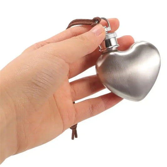 Outdoor Portable Wine Pot Small Hip Flask Heart Shaped Flask Stainless Steel Wine Flask Water Bottle