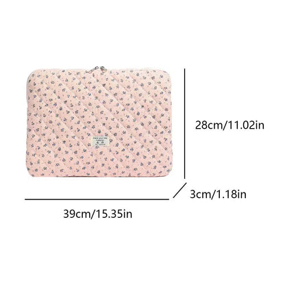 Laptop Sleeve for 11-15 Inch Laptop Tablet Puffy Quilted Floral Laptop Case Coquette Aesthetic Puffy Laptop Sleeve Cover Case