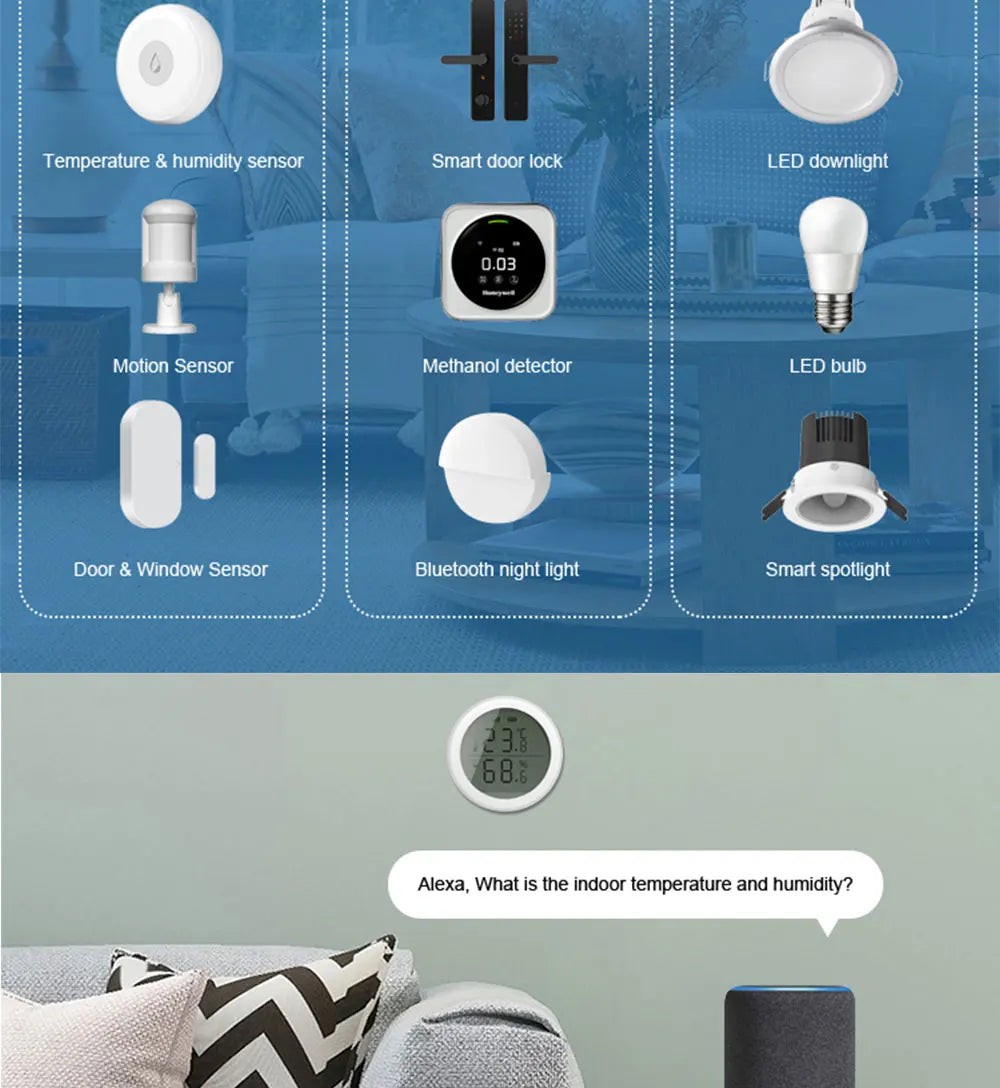Tuya ZigBee 3.0 Smart Hub, Wireless/Wired Gateway Bridge for App Voice Remote Control, Works with Alexa Home Assistant