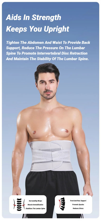 Adjustable Back Braces Waist Belt Men Women Lower Pain Relief Breathable Anti-Skid Spine Lumbar Support Trainer Trimmer Fitness