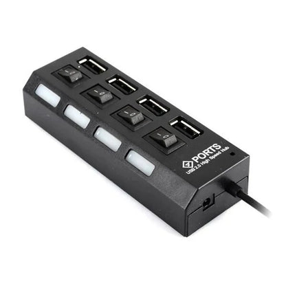 High Speed 4 Port USB 2.0 Multi Splitter USB Hub 2.0 Use Power Adapter Multiple Expander Switch 30cm Cable Hub Docking Stations