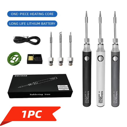 Portable Soldering Iron 1100mAh Mini Soldering Iron Kit USB Rechargeable Welding Soldering Iron Tool