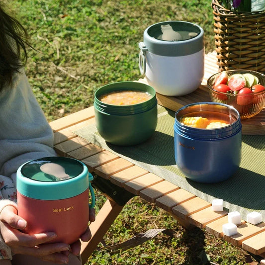 Portable Breakfast Cup With Lid and Spoon Multifunction Oatmeal Cup Cereal Nut Yogurt Mug Snack Cups Small lunch box soup bowl