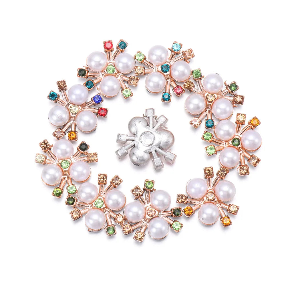 10 PCs 15/20/25MM Round Metal Rhinestone Buttons for Clothing DIY Sewing Accessories Wholesale Luxury Fashion Apparel Decoration