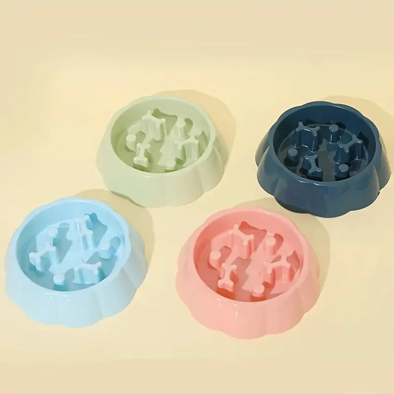 Anti-Choking Slow Feeder Dog Bowls, 1Pcs Set - Non-Slip, DurablePlastic Food & Water Dishes For Small To Medium Dogs