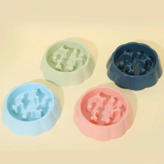 Anti-Choking Slow Feeder Dog Bowls, 1Pcs Set - Non-Slip, DurablePlastic Food & Water Dishes For Small To Medium Dogs