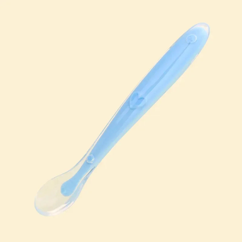 Silicone Soft Spoons for Baby Infant Feeder Spoons for Children Kids Soft Safety Feeding Spoons BPA Free Baby Utensils Flatware