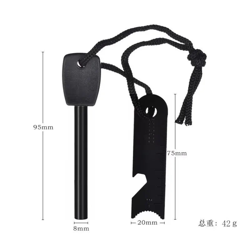 Outdoor flint camping equipment, wilderness survival tools, firearms, round wooden handles, torches, cigarette accessories tool