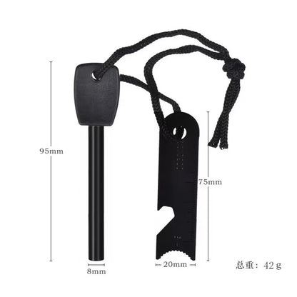 Outdoor flint camping equipment, wilderness survival tools, firearms, round wooden handles, torches, cigarette accessories tool