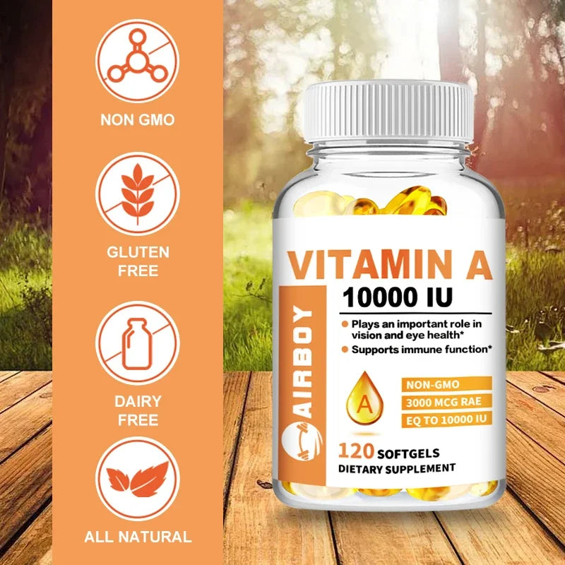 Vitamin A Capsules 3000mcg - Supports Healthy Vision & Immune System - Non GMO