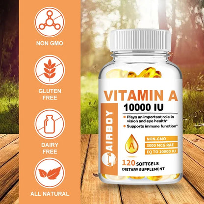 Vitamin A Capsules 3000mcg - Supports Healthy Vision & Immune System - Non GMO