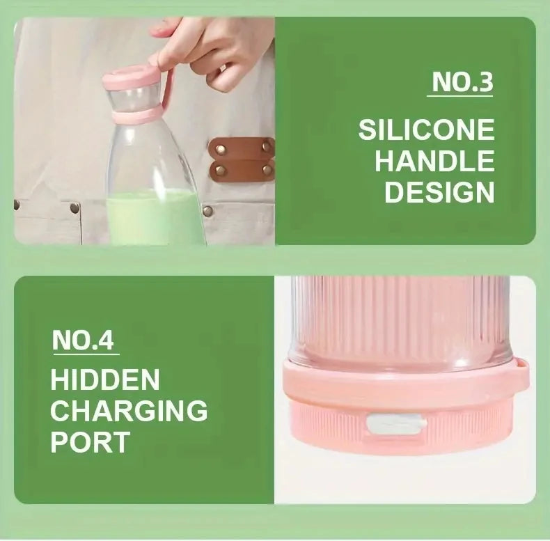 Electric Juicer Cup 6 Blades Blender Milkshake Machine USB Portable Fruit Milk Mixing Tool Mini Fresh Juice Blender Sport Bottl