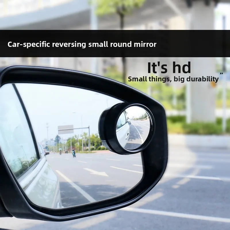 Car Rearview Mirror Car Blind Spot Mirror 360° Car Reversing Assist Mirror Glass Bezel-less Fan-shaped Small Round Mirror