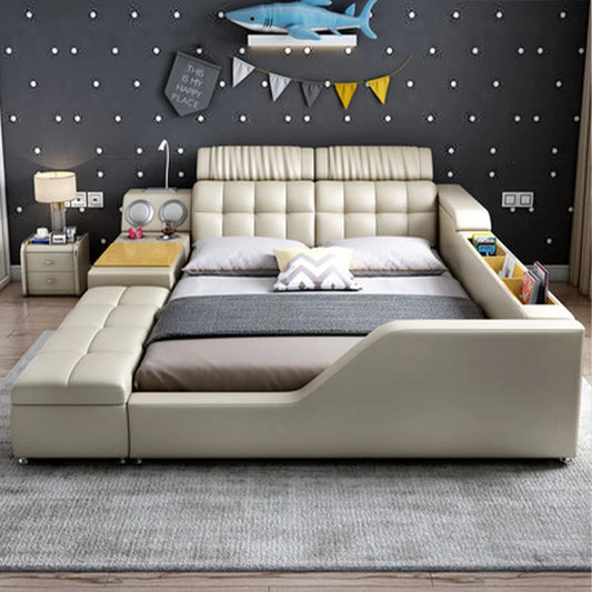 Modern Multi-Functional Tech Smart Bed with Storage, Speakers, USB, Bookshelves, and Tatami – Luxury King/Queen Ultimate Bed