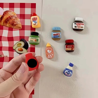 8pcs Refrigerator Magnets, Kawaii Cartoon Food Fridge Magnets, Cute Decorative Magnets Personalized Fridge Magnet Locker Cabinet