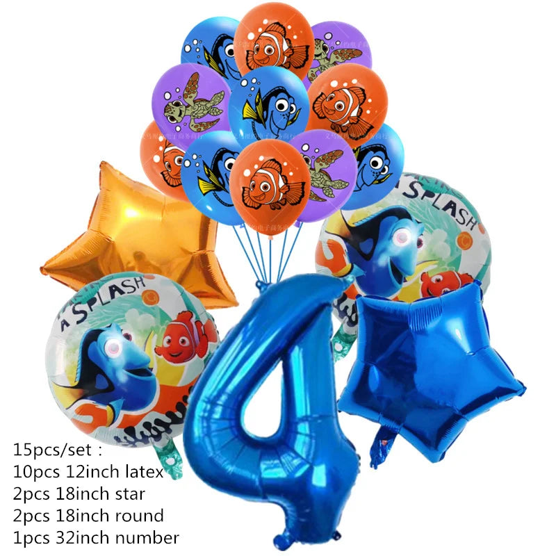 Finding Nemo Birthday Party Decoration Children Party Balloons Disposable Tableware Plates Napkins Cup Tablecloth Party Supplies