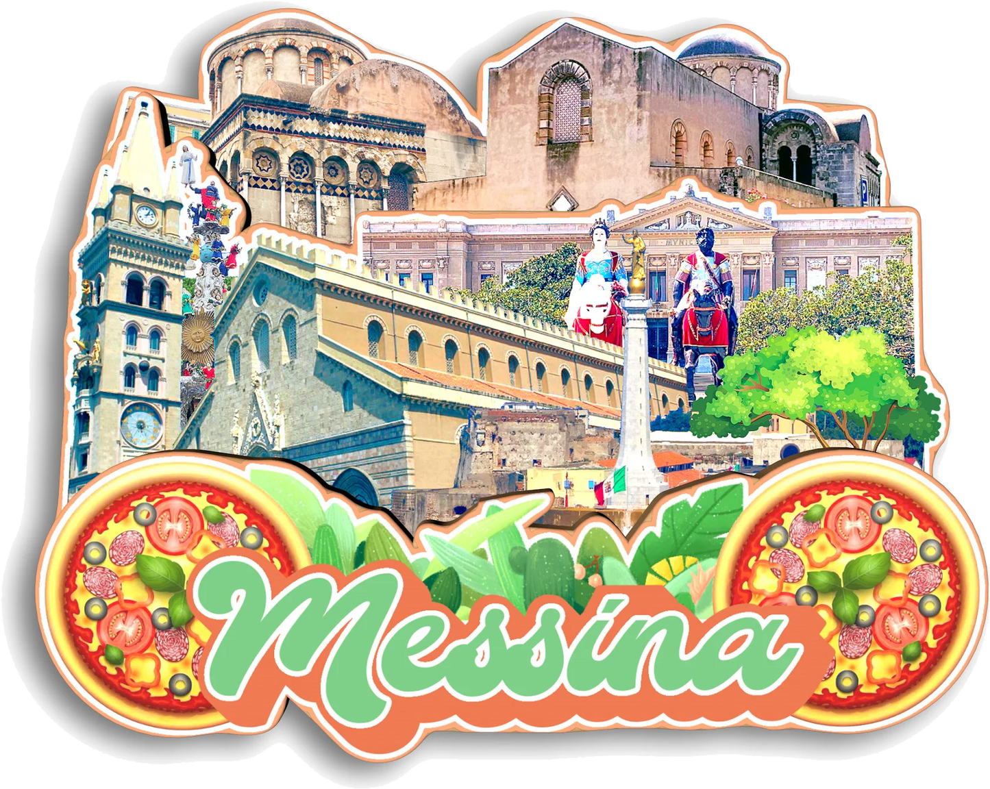 Bergamo Lucca Parma Modena Messina Livorno Matera Pescara Ferrara Italy Fridge Magnet Travel Souvenir Gift