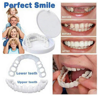Snap On Teeth Veneers Cover The Imperfects Teeth Fake Tooth Instant Confidence Smile Temporary Teeth Teeth Beauty Tool Cosmetic