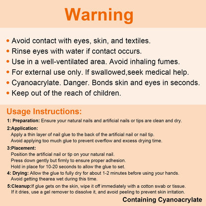 Quick-Dry Nail Glue，Semi solid Super Strong Adhesive For Press-On Nails&Rhinestones Long-Lasting，Fake Nail, No need UV Cured