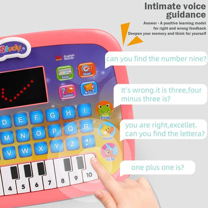 English Early Education Tablet Learning Machine with Functional Generate Sound and Light Touch Screen Tablet Toys for Kids
