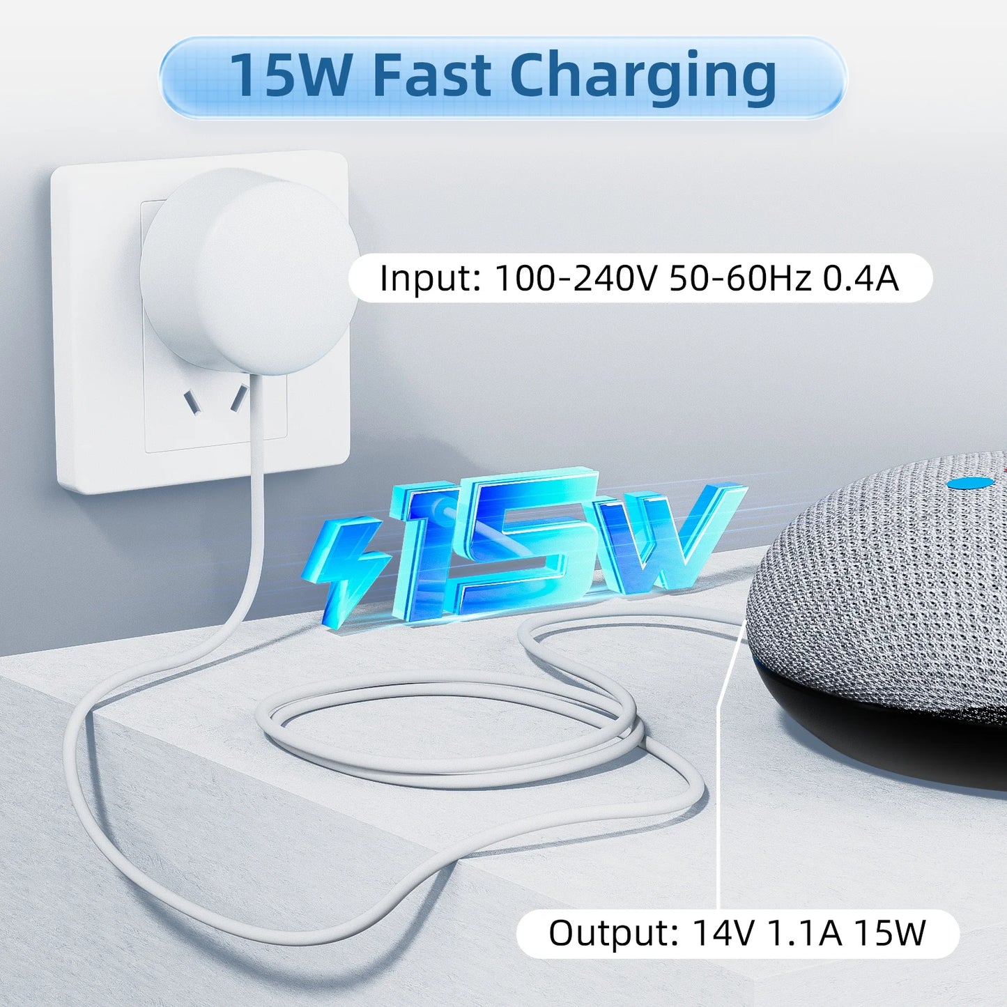 14V 1.1A power supply for Google Home Hub Google Nest WiFi Router Power adapter for Google Nest Mini 2nd Gen.W18-015N1A G1015-US