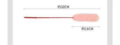 Cat Toys Interactive Cat Stick Faux Rabbit Fur Pompom Plush Pet Interactive Stick Cat Playing Training Toys Pet Supplies