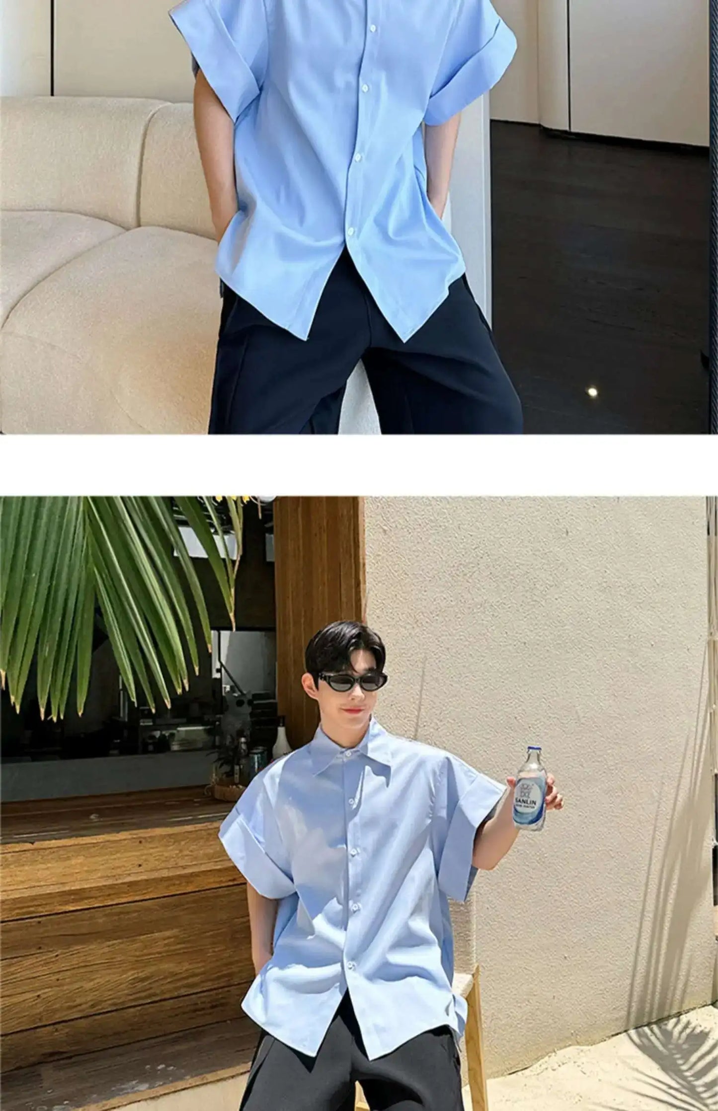 LUZHEN Niche Design Stylish Short Sleeve Shirts Original Fashion Elegant Handsome Korean Clothing Men Casual Blouses Tops LZ4028