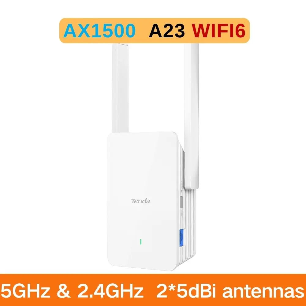 Tenda Wi-Fi 6 Range Extender AX1500 A23 2.4G&5GHz Dual Band Signal Expansion Repeater 2*5dBi antennas With Gigabit Ethernet port
