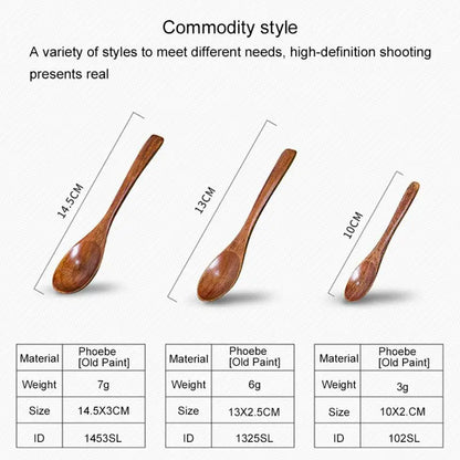 1pcs Wooden Honey Spoon Tea Spoon Coffee Spoon Stirring Spoon Household Tableware Kitchen Condiment Scoop Dessert Spoon
