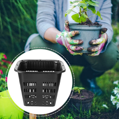 12 Pcs Hydroponic Basin Plant Grow Basket Container Garden Mesh Net Pot Plastic Root Fixing Holder Baskets Hydroponics
