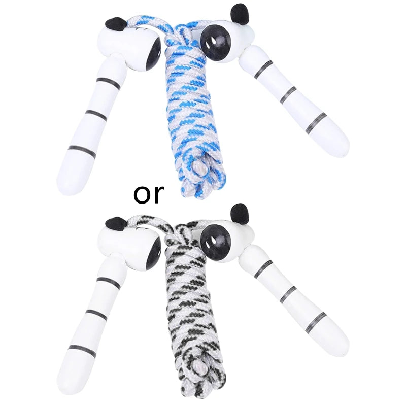 Cotton Jump Rope for Kids-Wooden Handle-Adjustable Cotton Braided Fitness Skipping Rope Great for Exercise Activity 24BD