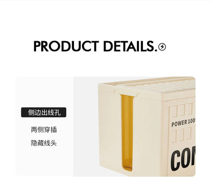 Cable Storage Box With Lid For Home Office High Capacity Cord Organizer Space Saving Desktop Socket Cable Management Box