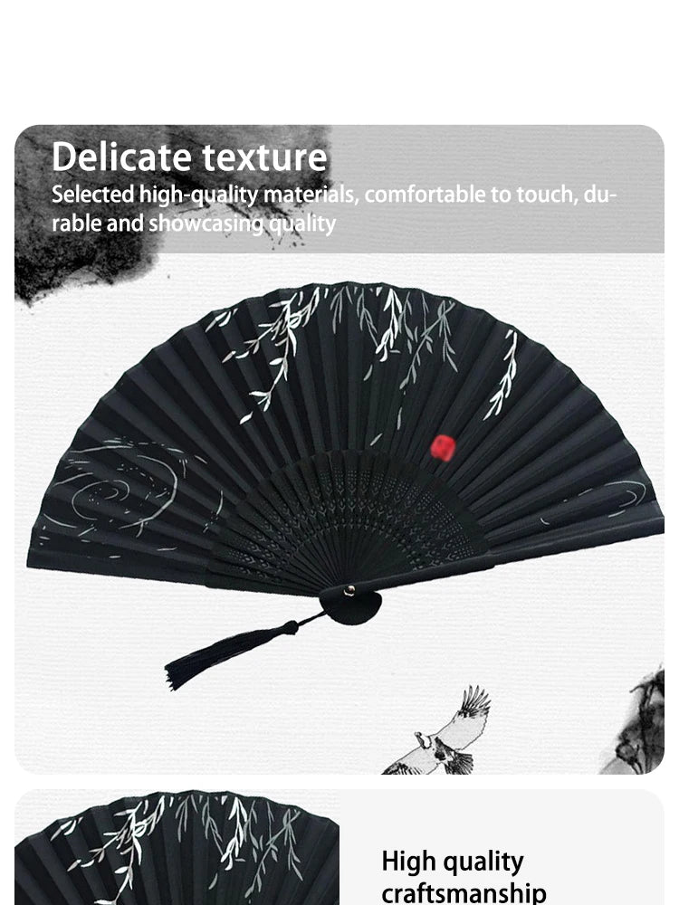 Folding Hand Fan, Retro Style Folding Fan, Birthday Gift, For Dance Performance, Decoration Props