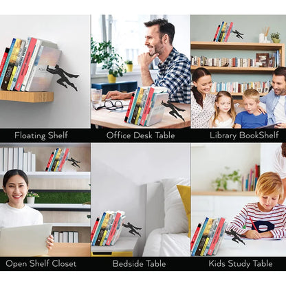 Creative Superman Metal Bookshelf Book Stand Creative Book Block Book Shelves Book Shelves Desk Book Storage Decorative Gift