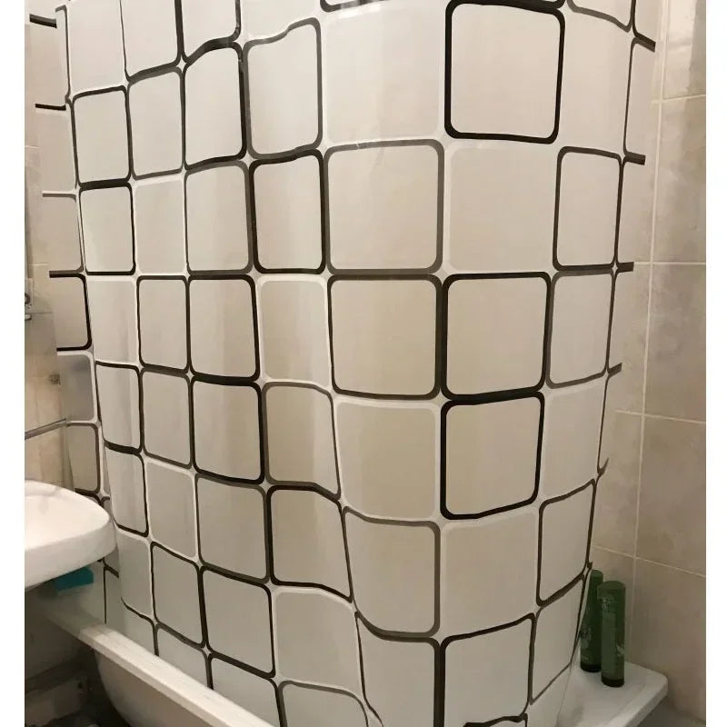 180*200cm Bathroom Curtain Waterproof Shower Curtain with 12 Curtain Hooks and Rings Shower Curtain Set