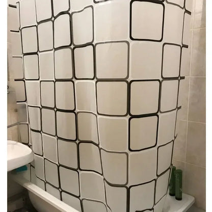 180*200cm Bathroom Curtain Waterproof Shower Curtain with 12 Curtain Hooks and Rings Shower Curtain Set