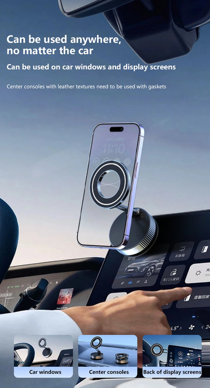 Xiaomi Car Mount Vacuum Magnetic Holder Foldable Strong Suction Stand For Cell Phone For iphone 16 15 12 13 14 Live Streaming