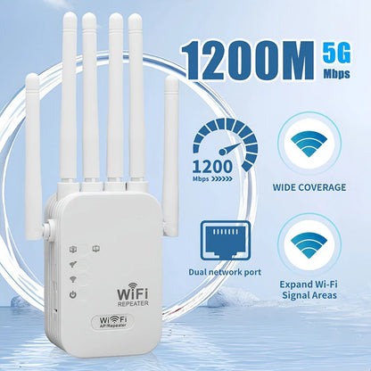 Xiaomi 1200Mbps Wifi Amplifier Dual band 2.4G 5G Repeater Network Expander Range Extender Signal Booster Wireless Wi-Fi Router