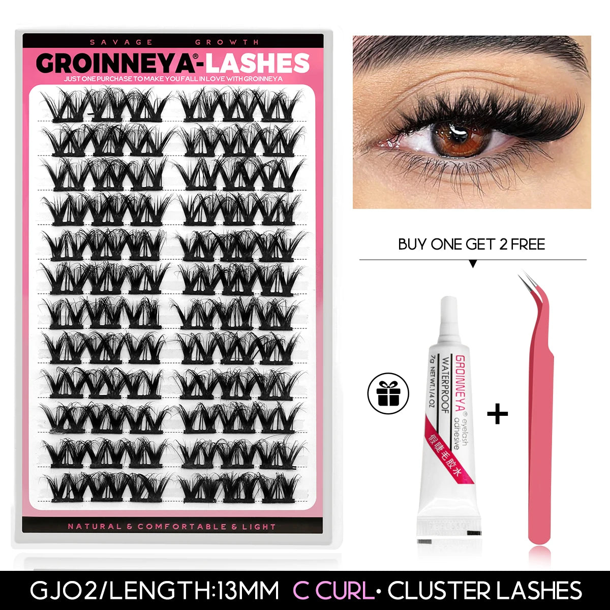 Diy Lash Extension Kit Cluster Eyelash Extension Kit Individual Lashes Kit Lash Bond and Seal Lash Glue and Lash Tweezers Makeup