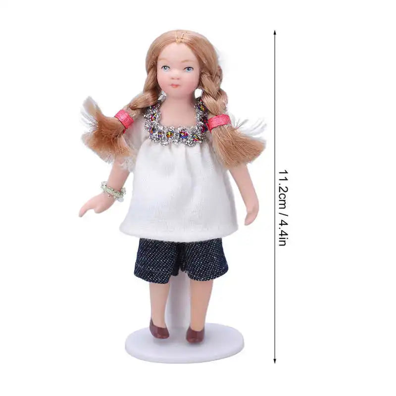 Doll House Servant 1:12 Doll House Miniature Turnable Ceramic Victorian Servant Toy Decoration with Stand