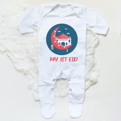 My First Ramadan Baby Babygrow Sleepsuit Long Sleeve Infant Boy Girl Sleepsuit Print Crew Neck Romper 1st Ramadan Babys Clothes
