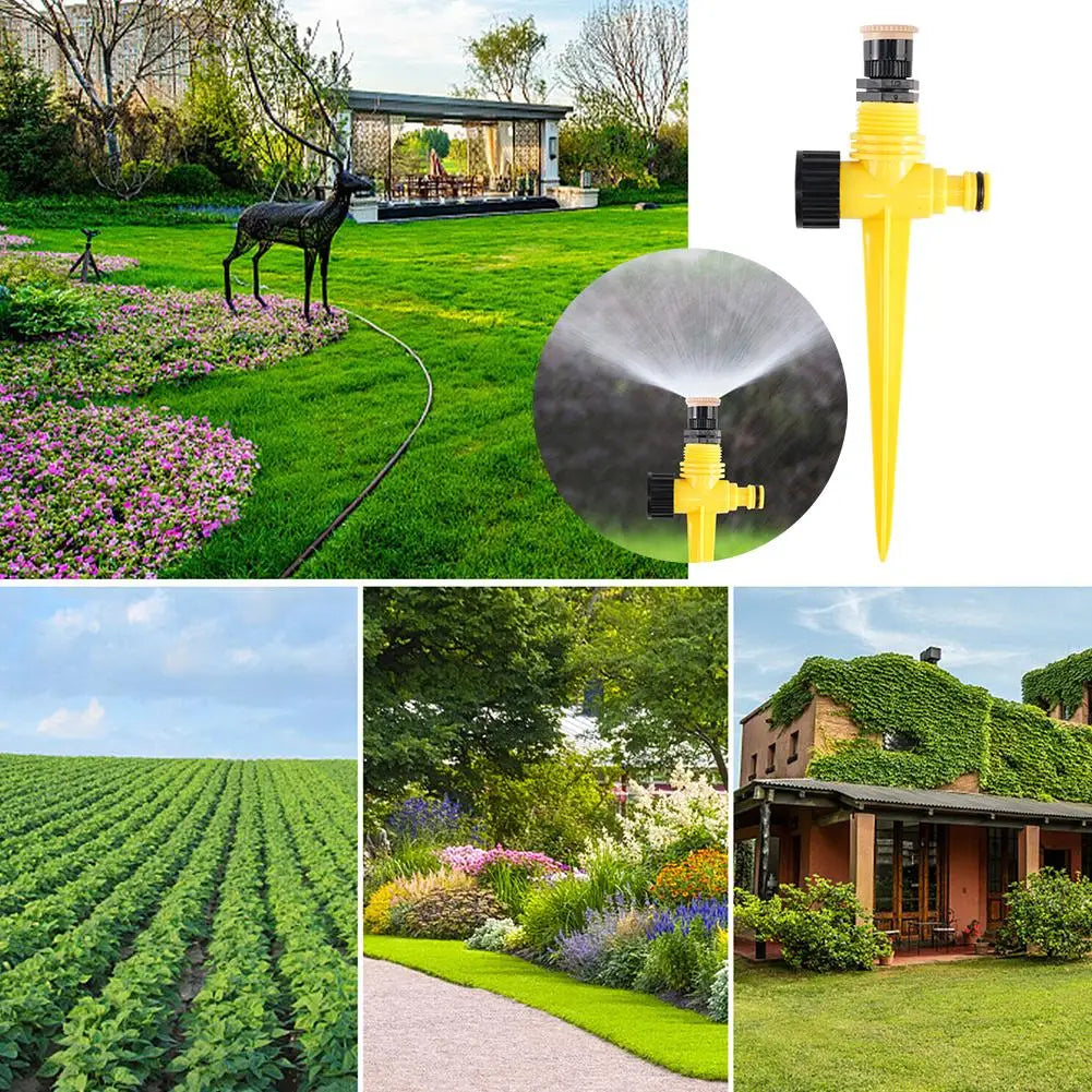 5Pcs 360° Rotation Garden Sprinkler Irrigation Watering System Agriculture Ground Automatic Tube Plug Buried Atomization