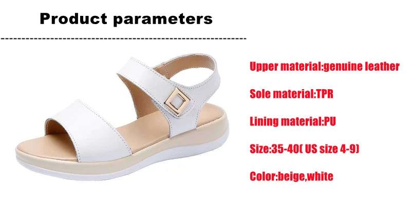 WOIZGIC Women's Female Ladies Genuine Leather Platform Sandals Shoes Summer Cool Beach Non Slip On