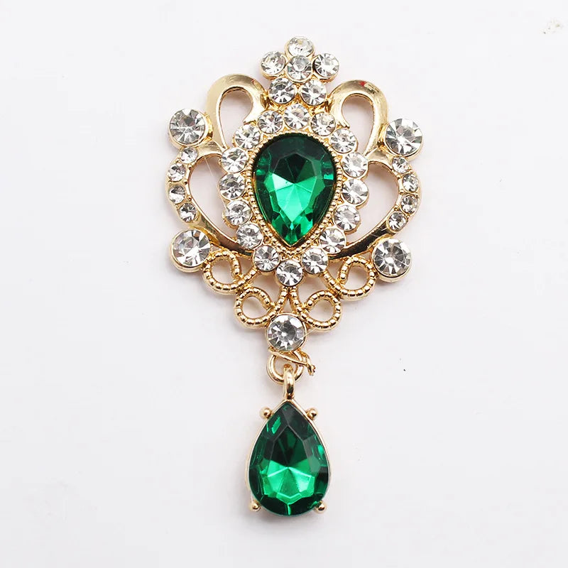 32*60mm Droplet diamond pendant accessories, flat bottom brooch accessories, DIY accessories, headwear accessories 5/10/20PCS