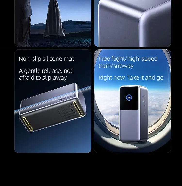 200W PD3.1 Power Bank 25000mAh with TFT Color Screen, 100W Fast Charging for Laptop and Phone, Portable Power Bank