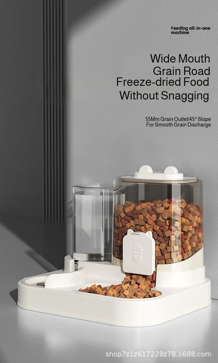 Automatic Dog Cat Feeder and Water Dispenser Gravity Food Feeder and Waterer Set with Pet Food Bowl Universal Pet Products