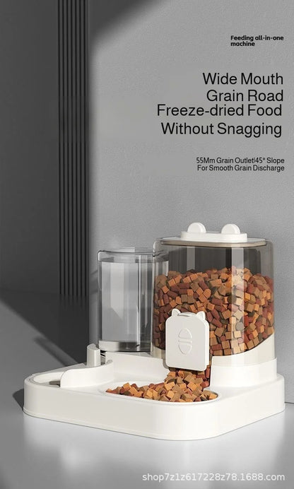 Automatic Dog Cat Feeder and Water Dispenser Gravity Food Feeder and Waterer Set with Pet Food Bowl Universal Pet Products