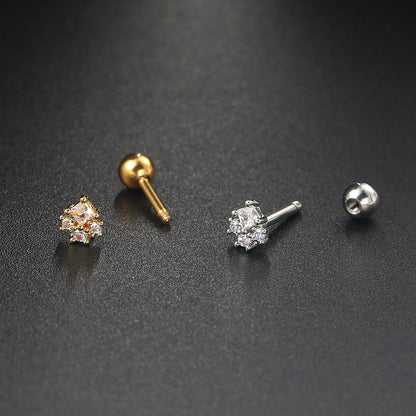 1pc Piercing Earrings Butterfly Women Jewelry Gold Color Zircon Tragus Helix Septum Cartilage Daith Stainless Steel Ear Ring