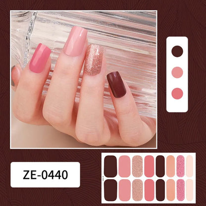 Press On Nails Full Cover Nail Tips Self Adhesive Nail Decorations Full Nail Stickers Manicure Accessories Gradient Nail Decals